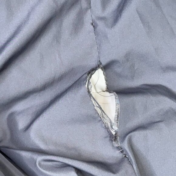 Abercrombie Down Jacket Womens Small S Gray Parka Puffer Fur Trim Winter Coat - Picture 14 of 14